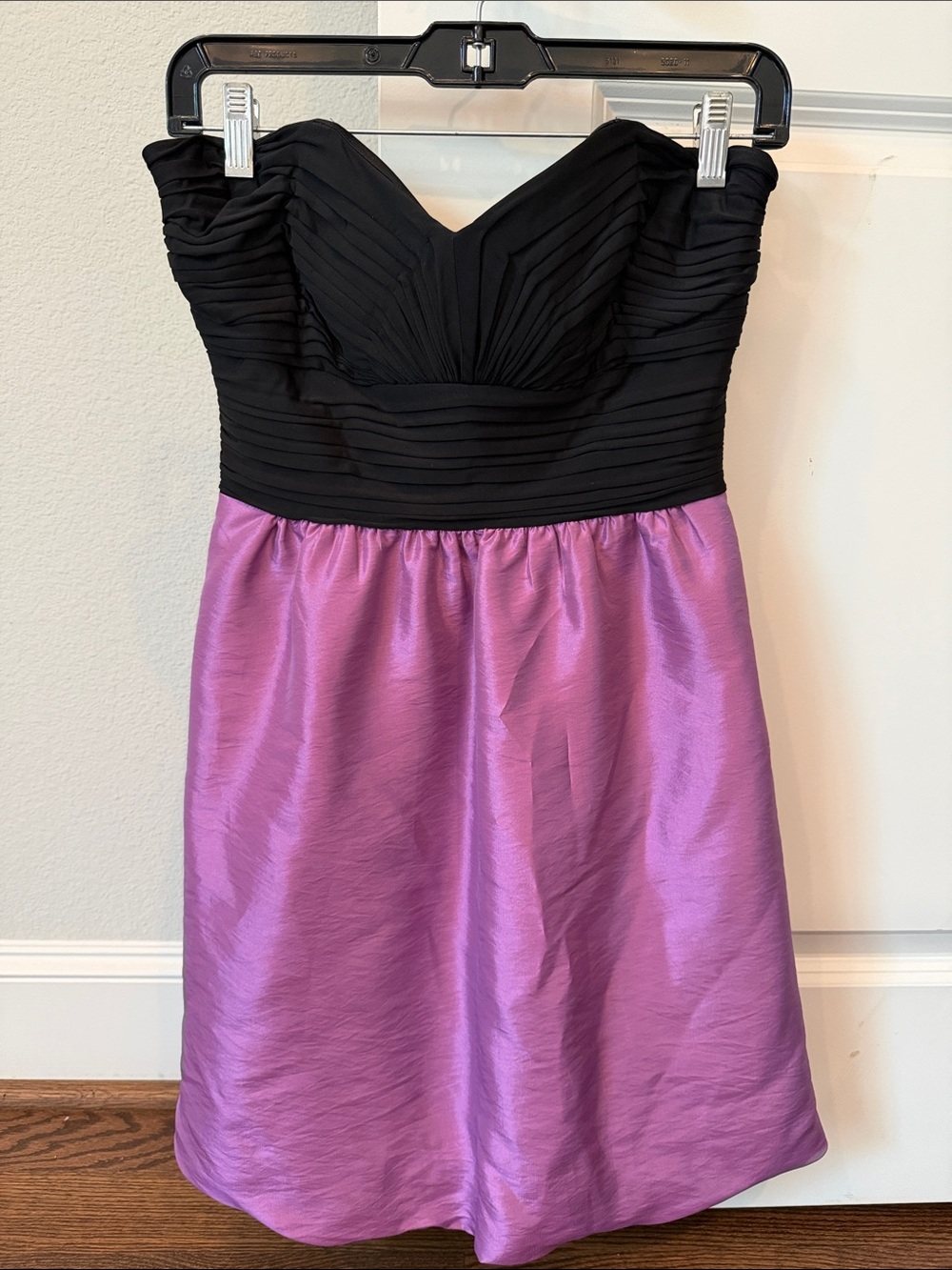 Laundry By Shelli Segal Black & Lavender Strapless Party Dress